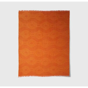 NEW ORANGE 50"x60" Chenille Pattern Throw